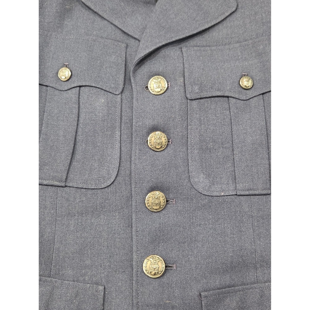 Vintage US Air Force USAF Service Dress Blue Uniform Coat Size 36R - Picture 5 of 7